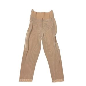 Veronique Beige Shapewear high waisted Pants with Lace Trim size Small